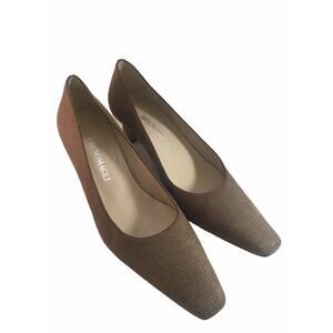 Bruno Magli polka dot leather pumps shoes 6 Preowned